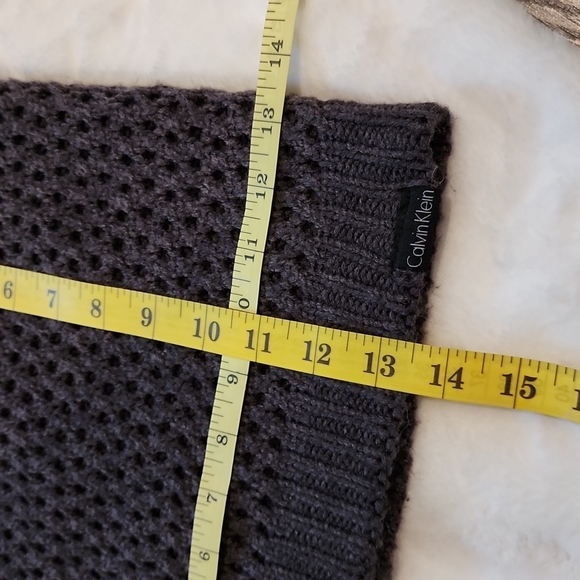 Calvin Klein Neck Warmer.  Approx 13 × 13, dark gray - Picture 2 of 3